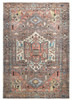 9' X 12' Taupe Red And Brown Floral Area Rug