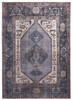 8' X 10' Blue Brown And Ivory Floral Area Rug