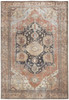 5' X 8' Orange Brown And Taupe Abstract Area Rug