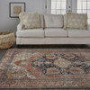 8' X 10' Orange Brown And Taupe Abstract Area Rug