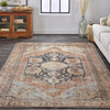 9' X 12' Orange Brown And Taupe Abstract Area Rug