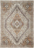 4' X 6' Ivory Orange And Brown Abstract Area Rug