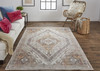 4' X 6' Ivory Orange And Brown Abstract Area Rug