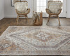 5' X 8' Ivory Orange And Brown Abstract Area Rug