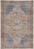 8' X 10' Red Tan And Blue Abstract Area Rug