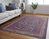 4' X 6' Red Blue And Tan Floral Power Loom Area Rug