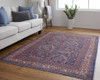 5' X 8' Red Blue And Tan Floral Power Loom Area Rug