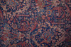 8' Red Blue And Tan Floral Power Loom Runner Rug