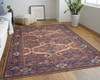 4' X 6' Red Tan And Blue Floral Power Loom Area Rug