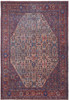 8' X 10' Red Tan And Blue Floral Power Loom Area Rug