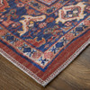 8' X 10' Red Tan And Blue Floral Power Loom Area Rug