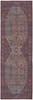 8' Red Tan And Blue Floral Power Loom Runner Rug