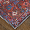 5' X 8' Red Orange And Blue Floral Power Loom Area Rug