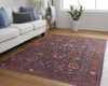 9' X 12' Red Orange And Blue Floral Power Loom Area Rug