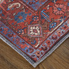 9' X 12' Red Orange And Blue Floral Power Loom Area Rug