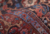 8' Red Orange And Blue Floral Power Loom Runner Rug