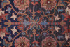 8' Red Orange And Blue Floral Power Loom Runner Rug