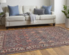 5' X 8' Brown Red And Ivory Floral Power Loom Area Rug