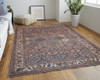 9' X 12' Brown Red And Ivory Floral Power Loom Area Rug
