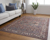 9' X 12' Brown Red And Ivory Floral Power Loom Area Rug