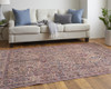 5' X 8' Red Tan And Pink Floral Power Loom Area Rug