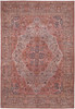 5' X 8' Red Tan And Pink Floral Power Loom Area Rug