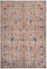 9' X 12' Tan Pink And Blue Floral Power Loom Area Rug