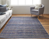 9' X 12' Blue Purple And Brown Floral Power Loom Area Rug