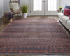 9' X 12' Red Brown And Blue Floral Power Loom Area Rug
