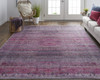 10' X 14' Pink And Purple Floral Power Loom Area Rug