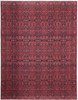 9' X 12' Red And Black Floral Power Loom Area Rug