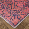 9' X 12' Red And Black Floral Power Loom Area Rug