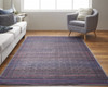 5' X 8' Blue Pink And Purple Floral Power Loom Area Rug