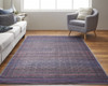 9' X 12' Blue Pink And Purple Floral Power Loom Area Rug