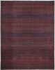 8' X 10' Red And Gray Striped Power Loom Area Rug