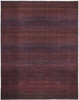 10' X 14' Red And Gray Striped Power Loom Area Rug