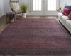 2' X 3' Red And Gray Striped Power Loom Area Rug