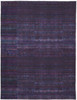 9' X 12' Blue And Purple Striped Power Loom Area Rug