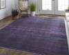 9' X 12' Blue And Purple Striped Power Loom Area Rug