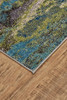 8' X 11' Blue Green And Taupe Stain Resistant Area Rug