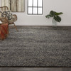 2' X 3' Gray Taupe And Black Wool Hand Woven Distressed Stain Resistant Area Rug