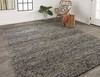 2' X 3' Gray Taupe And Black Wool Hand Woven Distressed Stain Resistant Area Rug