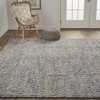 2' X 3' Purple Taupe And Gray Wool Hand Woven Distressed Stain Resistant Area Rug