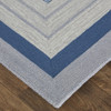 5' X 8' Blue Ivory And Gray Wool Striped Tufted Handmade Area Rug