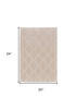 2' X 3' Ivory And Tan Geometric Stain Resistant Area Rug