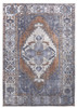 2' X 3' Blue Ivory And Brown Floral Area Rug