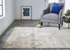 2' X 3' Tan Ivory And Brown Abstract Area Rug