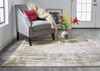 2' X 3' Tan Ivory And Gray Abstract Area Rug