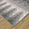 2' X 3' Gray And White Geometric Stain Resistant Area Rug