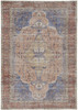 2' X 3' Red Tan And Blue Abstract Area Rug